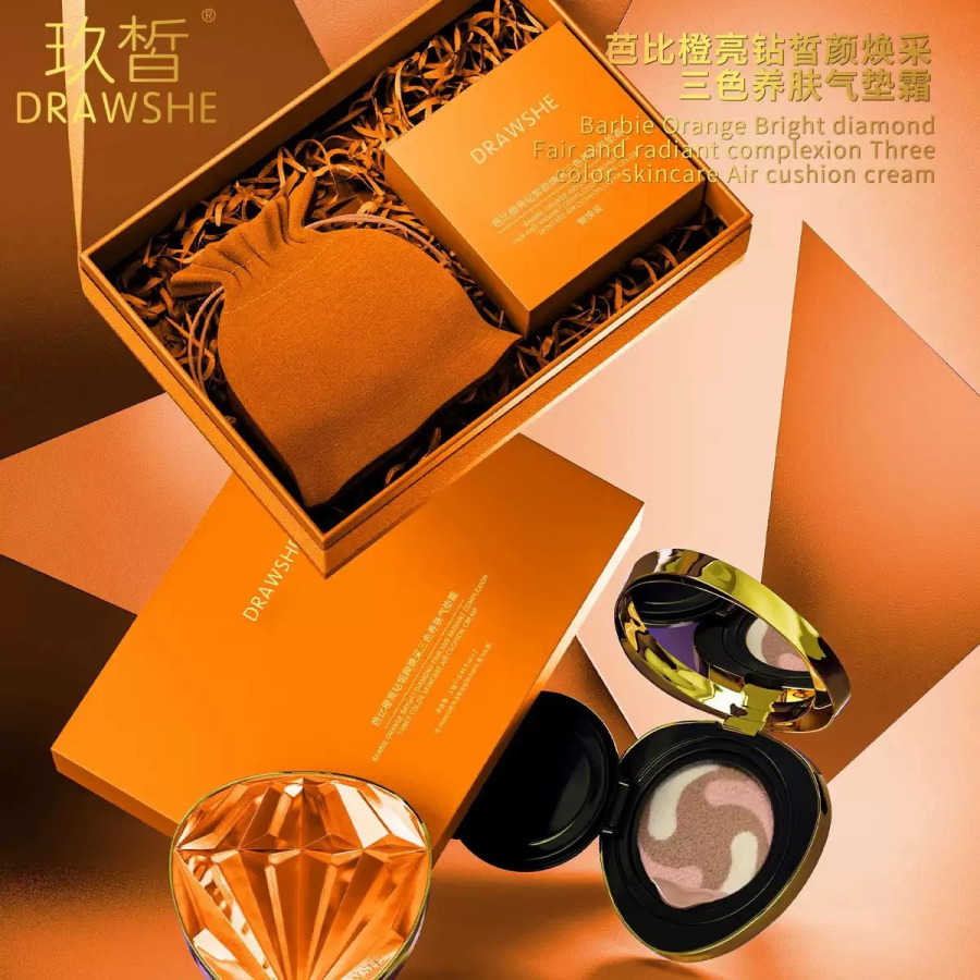 Korean Cosmetic Air Cushion Foundation Yostig'i BB CC kremi 3-si 1-da oziqlantiruvchi yashiruvchi bo'yanish to'plami