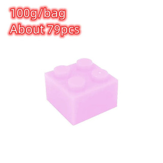 Строительные блоки-конструктор 2x2 точки, 100 г, 79 шт., детские игрушки для сборки, совместимые с Лего, оригинальный подарок для детей Розовый
