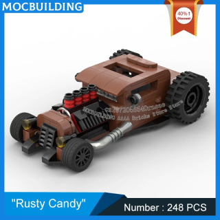 Конструктор MOC: Классический городской автомобиль 1920-х годов, модель Rat Car, DIY-набор для сборки, креативные гоночные игрушки, коллекционные подарки для демонстрации светло-зеленый