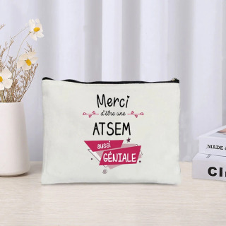 Kosmetik sumka Men dunyodagi eng yaxshi atsemman Bosilgan kanvas sumkasi oddiy sayohat terini parvarish qilish sumkasi tualet buyumlarini saqlash uchun sovg'a