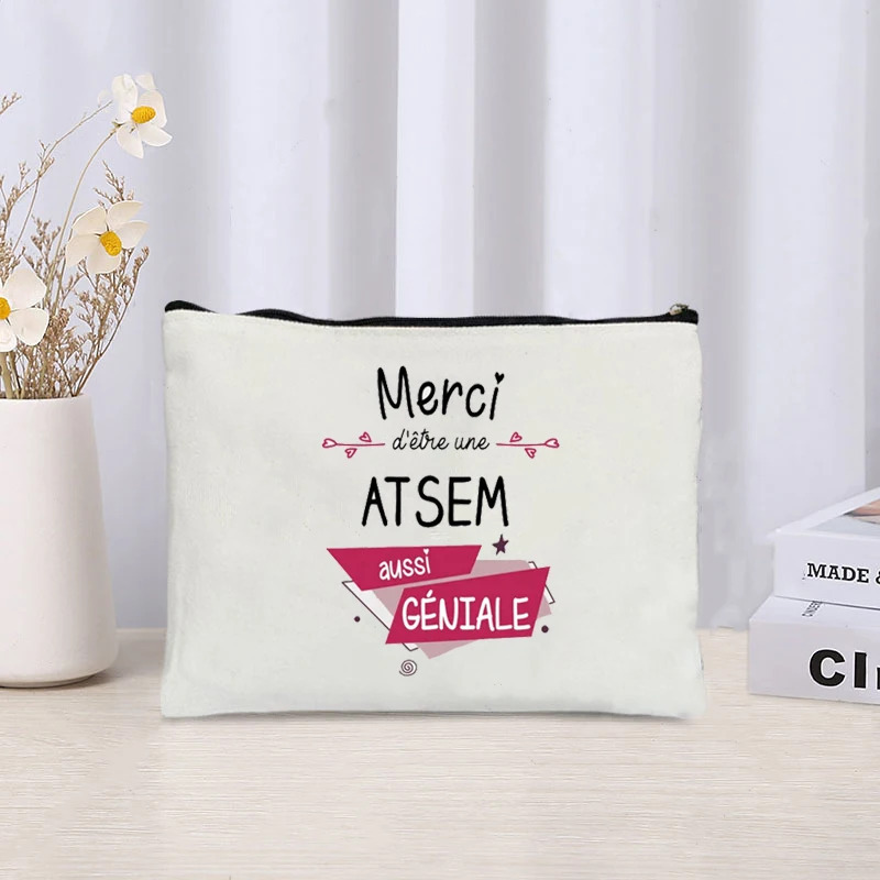 Kosmetik sumka Men dunyodagi eng yaxshi atsemman Bosilgan kanvas sumkasi oddiy sayohat terini parvarish qilish sumkasi tualet buyumlarini saqlash uchun sovg'a