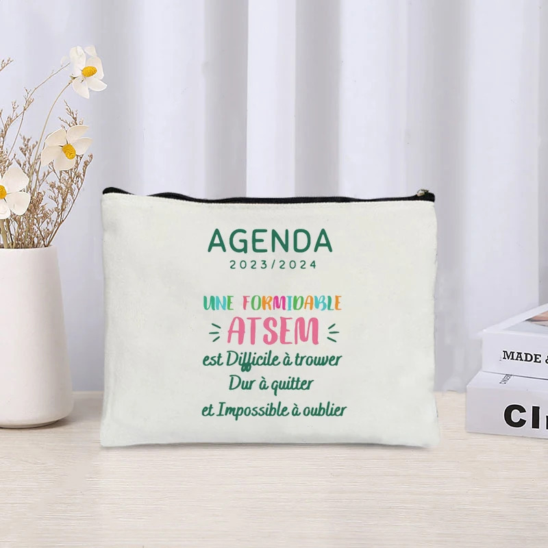 Kosmetik sumka Men dunyodagi eng yaxshi atsemman Bosilgan kanvas sumkasi oddiy sayohat terini parvarish qilish sumkasi tualet buyumlarini saqlash uchun sovg'a