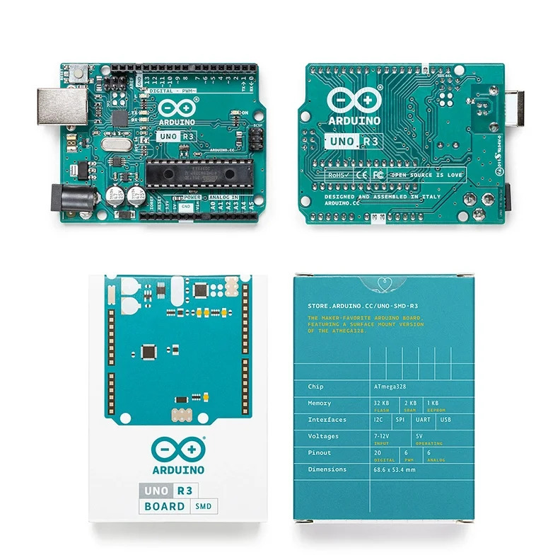 Популярный оригинальный стартовый набор Arduino UNO R3/R4 Minima/WiFi для Интернета вещей с учебными пособиями по программированию