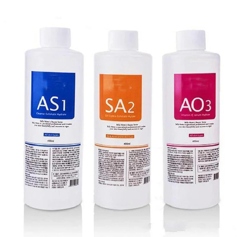 3 шт., сыворотка для ухода за кожей лица AS1 SA2 AO3 Aqua Peel для машины для лица, глубокая очистка кожи, антивозрастное отбеливание, увлажнение