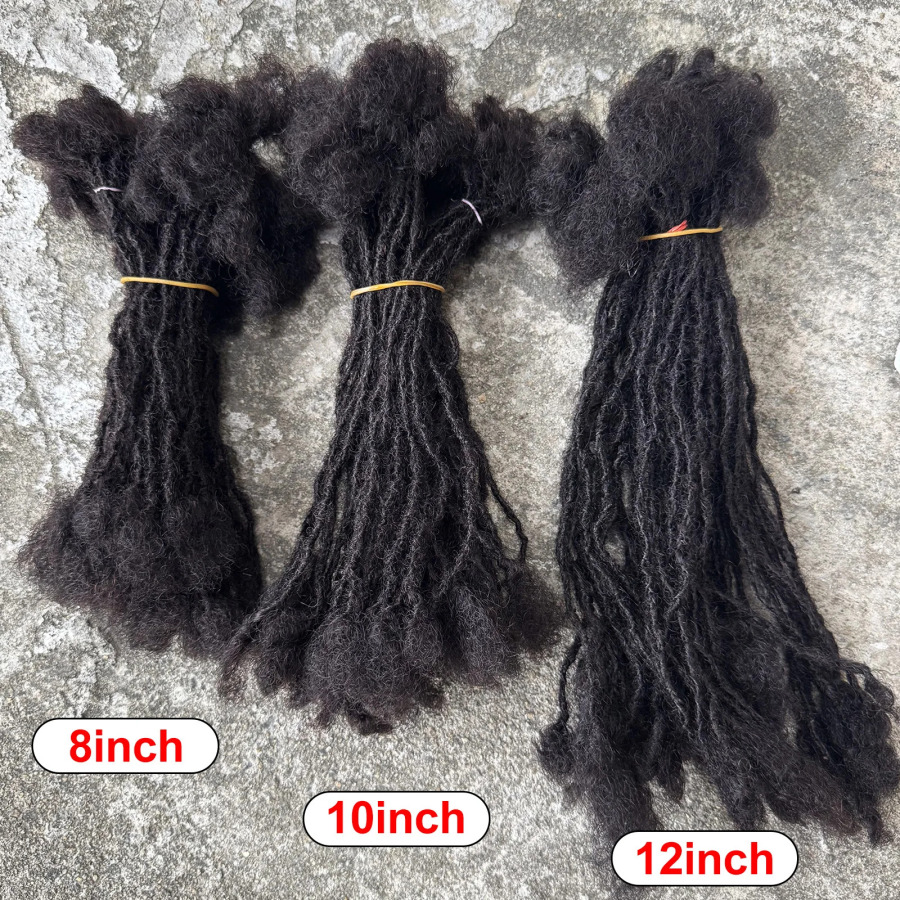 8-12 dyuymli 0,2 sm qo'lda ishlangan Inter Loc kengaytmasi Sisterlocks 100% haqiqiy inson sochlari doimiy Micro Locs kengaytmalari Yumshoq Dreadlocks