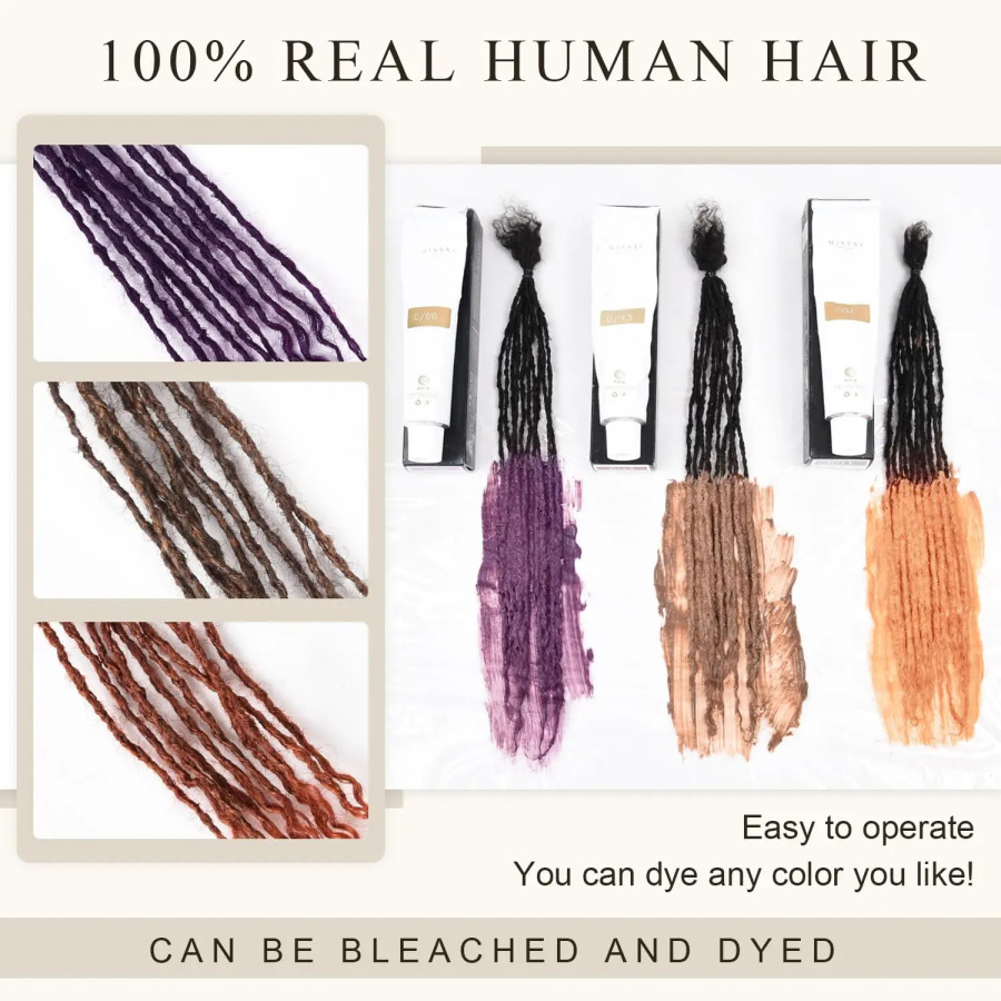 8-12 dyuymli 0,2 sm qo'lda ishlangan Inter Loc kengaytmasi Sisterlocks 100% haqiqiy inson sochlari doimiy Micro Locs kengaytmalari Yumshoq Dreadlocks