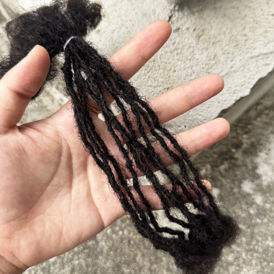 8-12 dyuymli 0,2 sm qo'lda ishlangan Inter Loc kengaytmasi Sisterlocks 100% haqiqiy inson sochlari doimiy Micro Locs kengaytmalari Yumshoq Dreadlocks