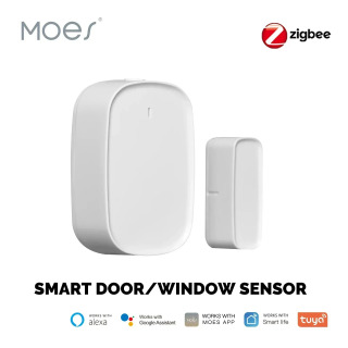 Умный дверной датчик MOES ZigBee/WiFi, защитите ваш дом с помощью приложения Tuya, обнаружением окон/дверей и совместимостью Smart Life БЕЛЫЙ