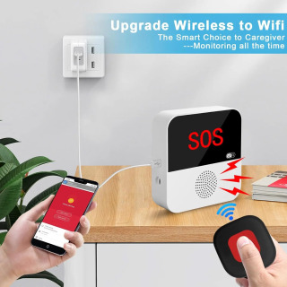 Wi-Fi Smart simsiz parvarishlash peyjer qo'ng'iroq tizimi Favqulodda ogohlantirish tizimi Keksalar nogiron bemorlar uchun hayot tugmasi