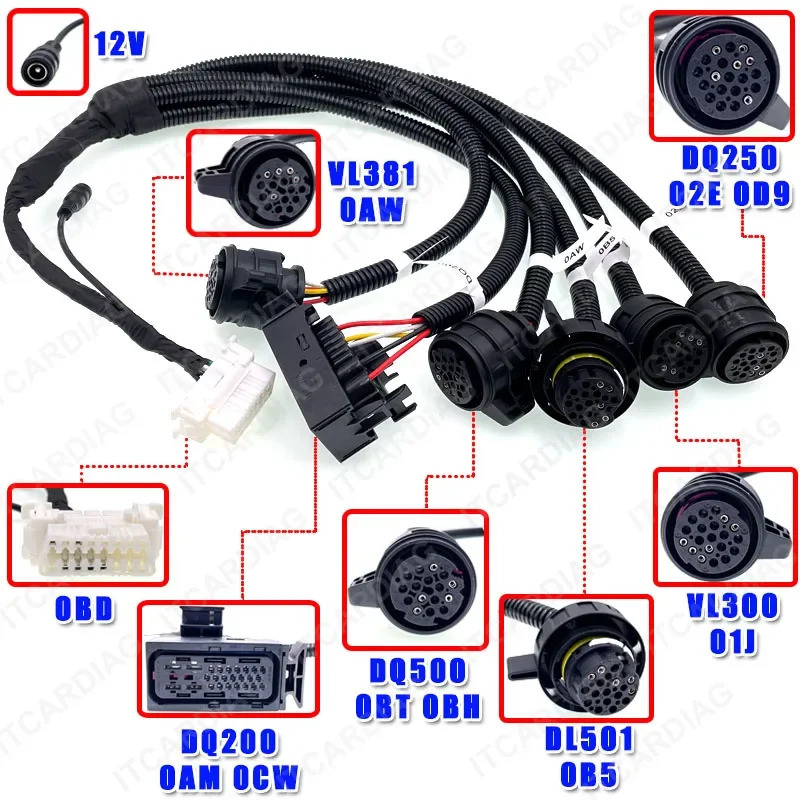 Transmissiya adapter kabeli vlV-AG OBD2 konvertor kabeli DQ250 DQ200 381 VL300 DQ500 DL501 Avtomobil ehtiyot qismlari Aksessuarlar