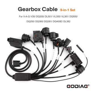 Кабель для коробок передач GODIAG 9-в-1 для V-A-G V30 DQ200 DL501 VL300 VL381 DQ500 DQ250 DQ380 DQ381 DQ400E, подключается к Gbox Multi Prog Красный