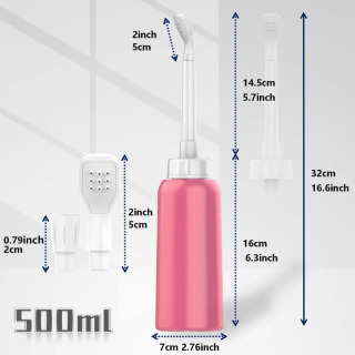 Bide uchun portativ sayohat qo'l dushi, 500 ml