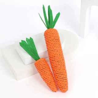 Игрушка для кошек: Морковь со звуком, устойчивая к укусам, из бумажной веревки, для чистки зубов, интерактивная, жевательная игрушка-морковка для кошек