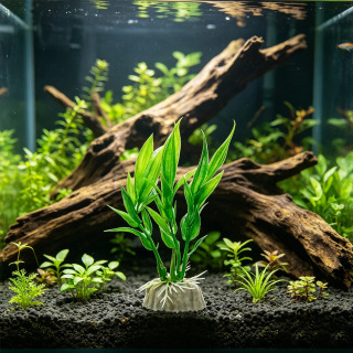 20 dona. akvarium uchun haqiqiy sun'iy suv o'simliklari, akvariumni bezash va ko'kalamzorlashtirish uchun baland bo'yli plastik suv o'tlari