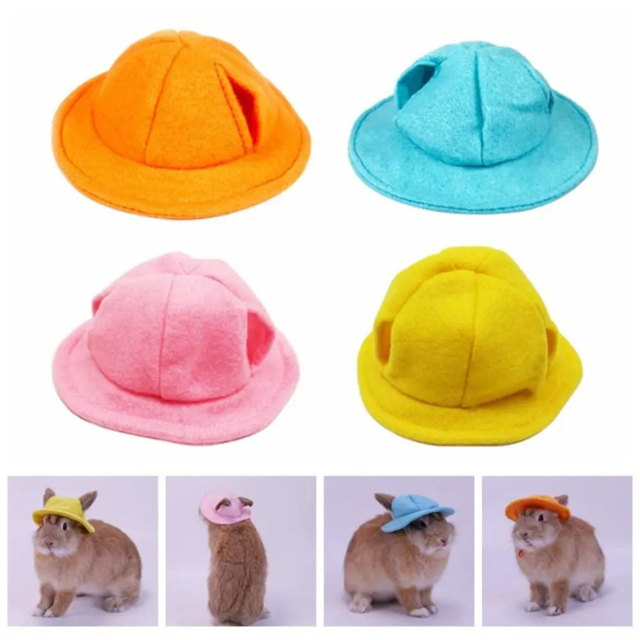 Kichik hayvonlarning kigiz chelak qopqog'i Uy hayvonlari kiyimlari aksessuarlari nafas oladigan hamster baliq ovlash shlyapasi Quloqlari teshiklari bilan engil vaznli
