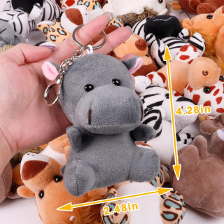 6-36 Kichkina Safari o'yinchoqlari 3D o'rmon hayvonlari 12 sm mini peluş o'yinchoqlar ziyofat sovg'a sumkalari chaqaloq dush tug'ilgan kun sovg'alari
