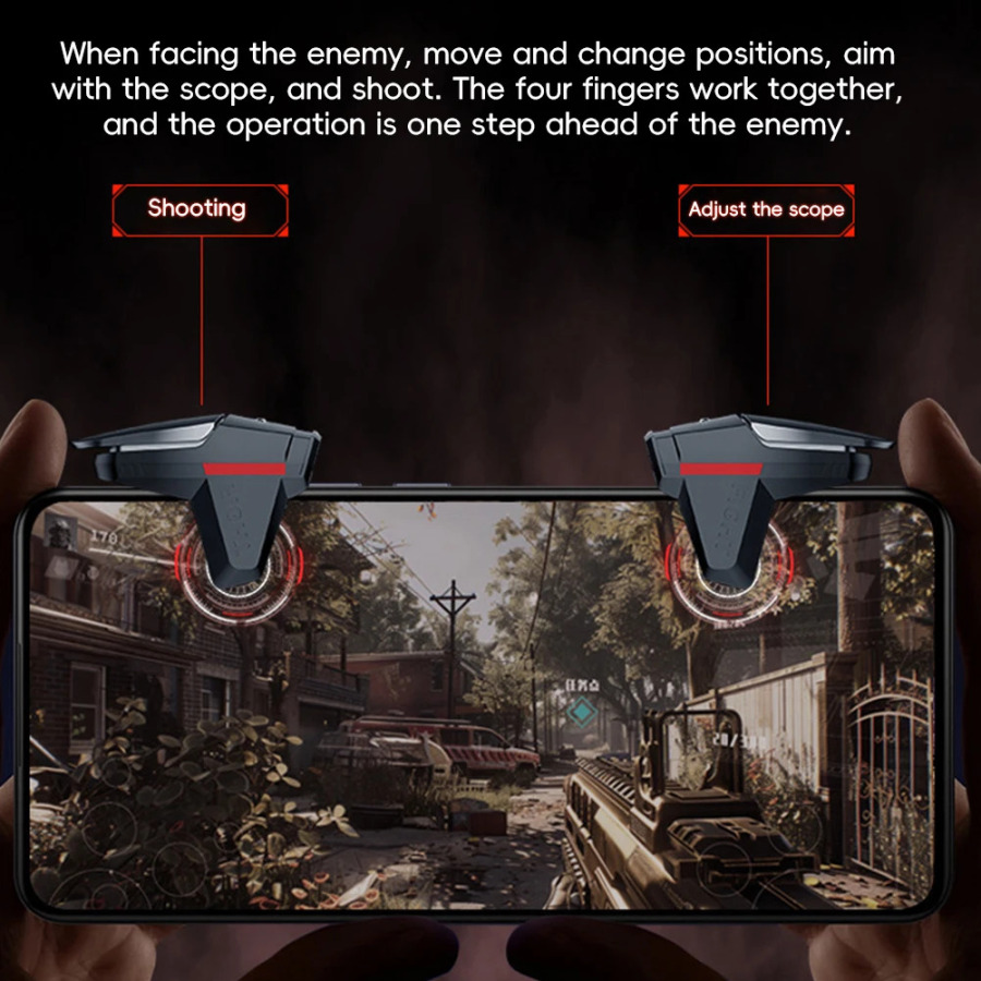 Mobil oʻyin kontrollerlari Telefon triggerlari yangilangan versiya Mobil oʻyin trigger sezgir tortishish boshqaruvchisi Joystick tugmalari
