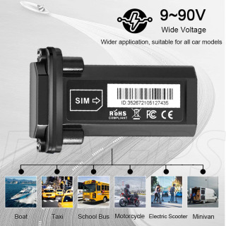 ST-901 suv o'tkazmaydigan GPS kuzatuvchisi - Avtomobil, mototsikl, eshik raqamini aniq aniqlash uchun 4G GPS kuzatuvchisi - Zaryad olinmaydi - APP umr bo'yi yo'q