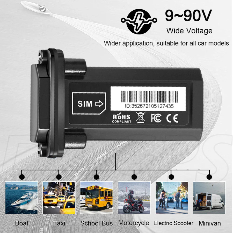 ST-901 suv o'tkazmaydigan GPS kuzatuvchisi - Avtomobil, mototsikl, eshik raqamini aniq aniqlash uchun 4G GPS kuzatuvchisi - Zaryad olinmaydi - APP umr bo'yi yo'q
