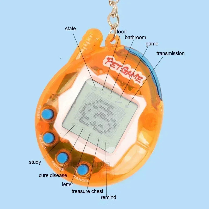 1 dona shaffof elektron uy hayvonlari Tamagotchi Nostalgic 168 uy hayvonlari bitta virtual kiber-raqamli nostaljik kulgili o'yinchoqlar pikselli qiziqarli o'yinlar