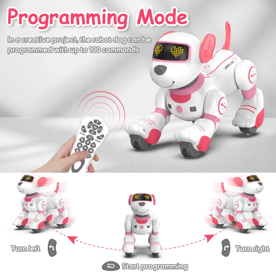Aqlli robot masofadan boshqariladigan it elektron qo'shiqchi raqs aqlli interaktiv musiqiy nayrang o'yinchoq dasturlashtiriladigan kuchukcha chaqaloq sovg'asi