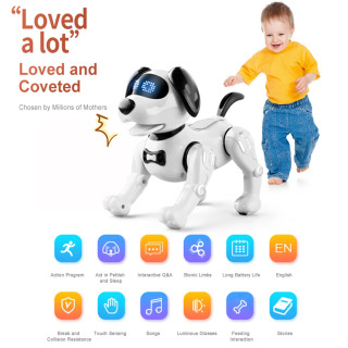 RC robot it elektron yuradigan raqsga tushuvchi it aqlli sensorli masofadan boshqarish pulti it o'yinchoqlari bolalar o'yinchoqlari o'g'il bolalar uchun kulgili sovg'a