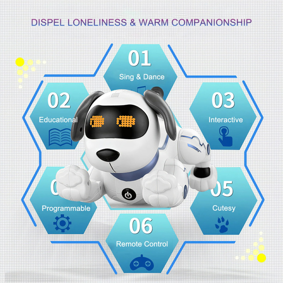 RC robot it elektron yuradigan raqsga tushuvchi it aqlli sensorli masofadan boshqarish pulti it o'yinchoqlari bolalar o'yinchoqlari o'g'il bolalar uchun kulgili sovg'a