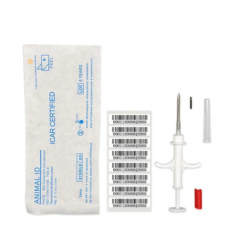 20 dona uy hayvonlari uchun mikrochip 134,2 kHz uy hayvonlari uchun shprits EM4305 ID chipi ISO11784/11785 FDX-B it mushuklari uchun uy hayvonlari uchun qarshi mikrochip