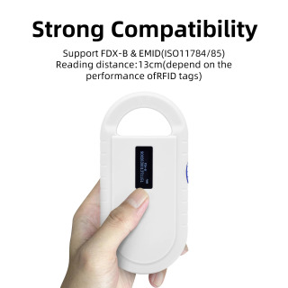 PT160 OLED displey uy hayvonlari uchun skaner ISO11784/5 uy hayvonlari uchun ID o'quvchi chip transponder USB RFID qo'lda uy hayvonlari uchun mikrochip skaneri