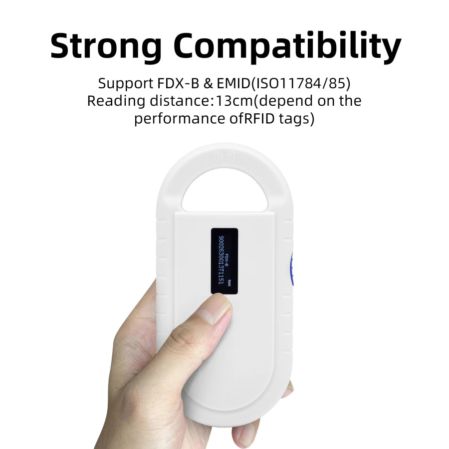 PT160 OLED displey uy hayvonlari uchun skaner ISO11784/5 uy hayvonlari uchun ID o'quvchi chip transponder USB RFID qo'lda uy hayvonlari uchun mikrochip skaneri
