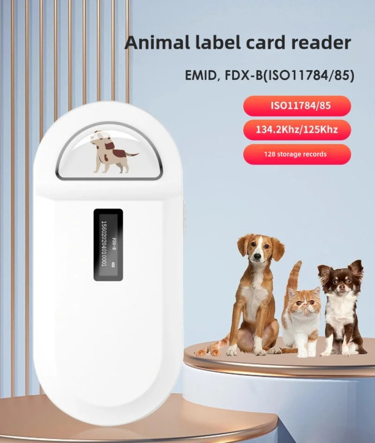 Zaryadlanuvchi 134,2 KHz uy hayvonlari uchun mikrochip RFID o'quvchi PT160 qo'lda ishlatiladigan raqamli ID uy hayvonlari uchun chip skaneri It mushuklarini boshqarish uchun