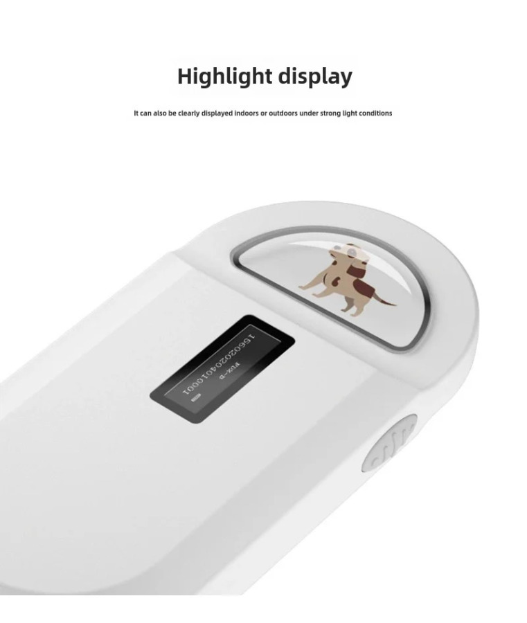 Zaryadlanuvchi 134,2 KHz uy hayvonlari uchun mikrochip RFID o'quvchi PT160 qo'lda ishlatiladigan raqamli ID uy hayvonlari uchun chip skaneri It mushuklarini boshqarish uchun