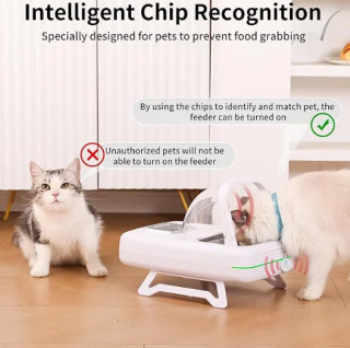 Умная автоматическая кормушка для кошек Microchip, дозатор корма для домашних животных объемом 1,5 л, питание от USB/Type-C, для нескольких кошек