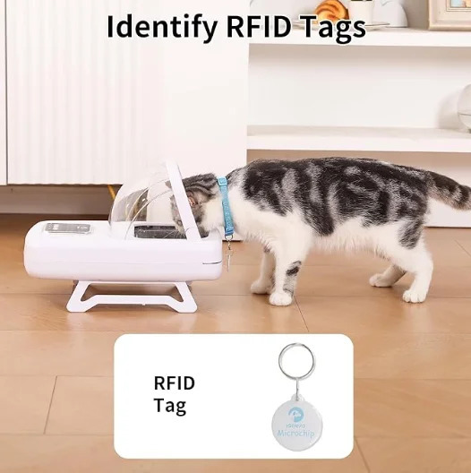 Умная автоматическая кормушка для кошек Microchip, дозатор корма для домашних животных объемом 1,5 л, питание от USB/Type-C, для нескольких кошек
