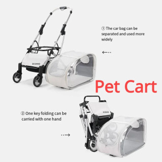 Прозрачная коляска для собак 2026 года для мелких и средних пород, легкая складная съемная тележка для прогулок с собакой, портативная переноска для улицы