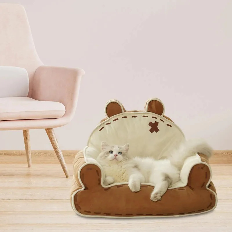 Диван для домашних животных, модное украшение для дома, котенок, теплый домик для домашних животных, диван для собак, гнездо, кровать для кошек для домашних животных, маленьких и средних собак, кошек, дома в помещении