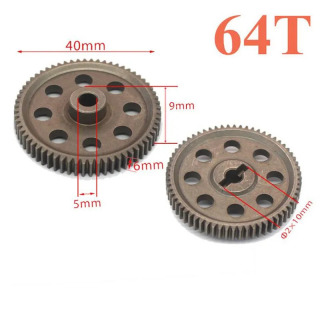 HSP 1/10 94111 94123 RC avtomobillari uchun 17-64T metall tirgakli differentsial uzatma + 4 dona Dvigatel tishli toʻplami ehtiyot qismlari
