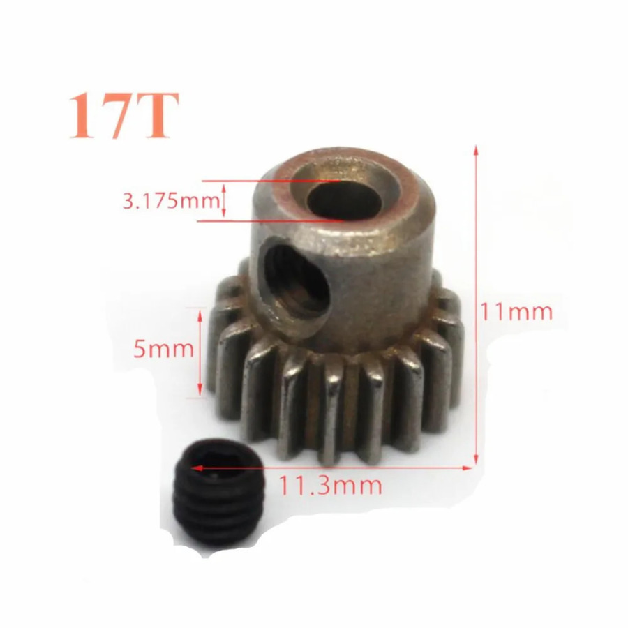 HSP 1/10 94111 94123 RC avtomobillari uchun 17-64T metall tirgakli differentsial uzatma + 4 dona Dvigatel tishli toʻplami ehtiyot qismlari