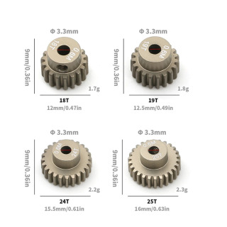 Металлический комплект шестерен 18T 19T 24T 25T для Tamiya TT01 TT02 TT-02 TB02 TA05, детали для обновления радиоуправляемого автомобиля, аксессуары