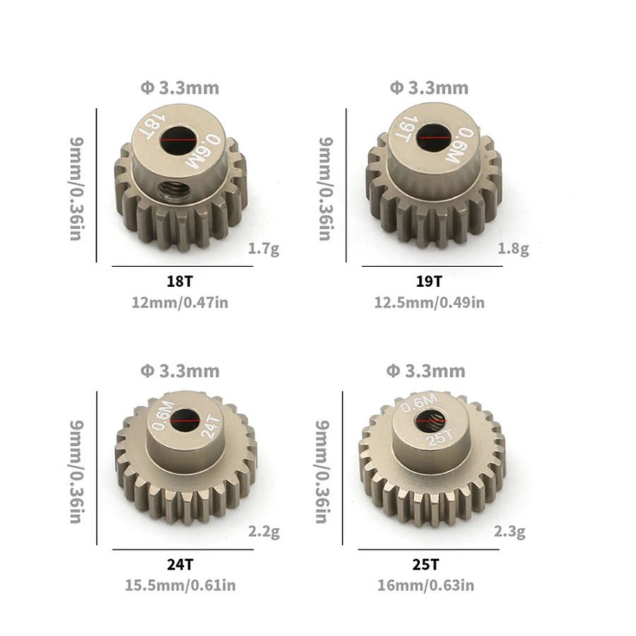 Металлический комплект шестерен 18T 19T 24T 25T для Tamiya TT01 TT02 TT-02 TB02 TA05, детали для обновления радиоуправляемого автомобиля, аксессуары