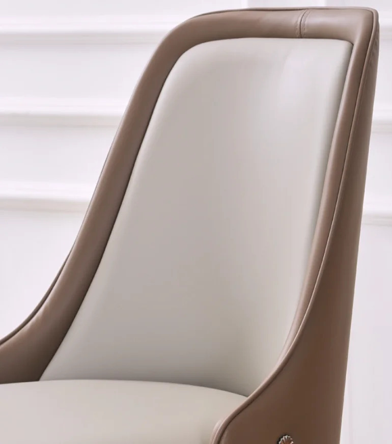 Набор из 2 обеденных стульев в стиле Mid-Century Modern, с обивкой из льняной ткани и деревянными ножками, для кухни или столовой, бежевый цвет.
