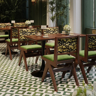 Retro Gʻarbiy qattiq yogʻoch ovqat stoli va stul ovqat bar restoran stol va stul Tijorat