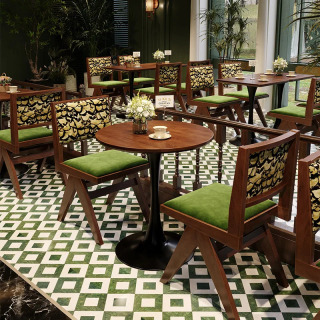 Retro Gʻarbiy qattiq yogʻoch ovqat stoli va stul ovqat bar restoran stol va stul Tijorat
