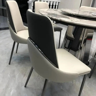 Zamonaviy Nordic uslubidagi ovqat stullari Minimalist yumshoq oq partiya oshxona stullari Uy mebellari
