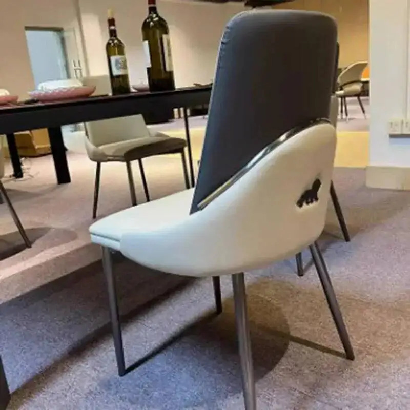 Zamonaviy Nordic uslubidagi ovqat stullari Minimalist yumshoq oq partiya oshxona stullari Uy mebellari