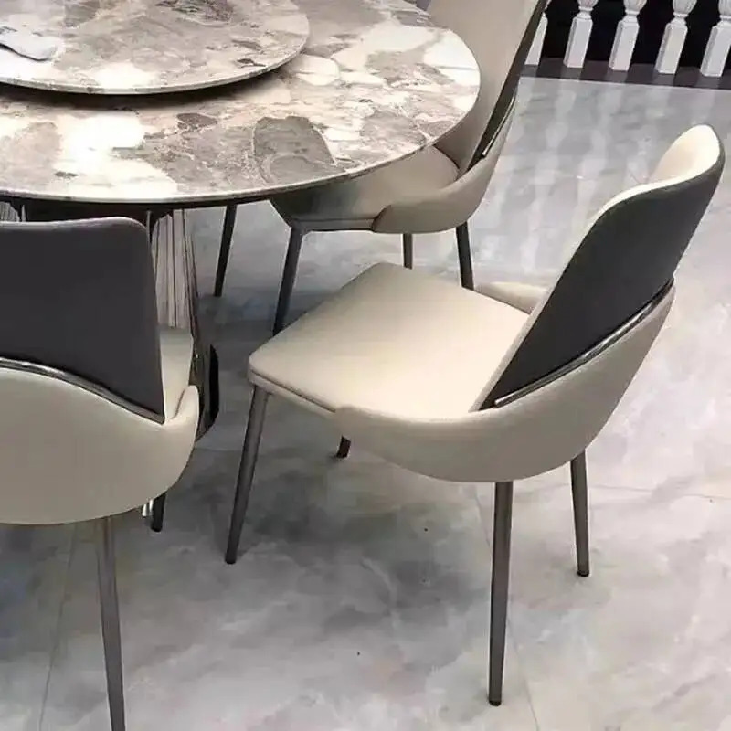 Zamonaviy Nordic uslubidagi ovqat stullari Minimalist yumshoq oq partiya oshxona stullari Uy mebellari