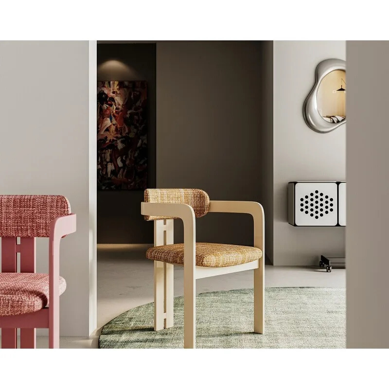 Французский средневековый обеденный стул, дизайнерский, элитный, легкий люкс, со спинкой, в стиле Баухаус, современный, простой стул для обеденного стола