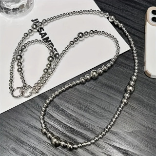 Doʻstlar va oila uchun bayram sovgʻalari Uzun arqonli kumush boncuklar telefon sumkasi sumkasi marjonlari.