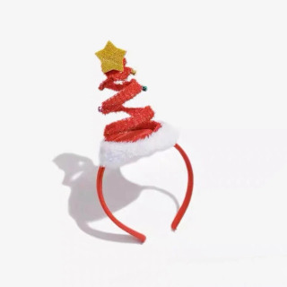 20pcs ziyofat bayrami Rojdestvo daraxti spiral bosh tasmasi yulduz qoʻngʻirogʻi bezaklari soch aksessuarlari bolalar kattalar uchun