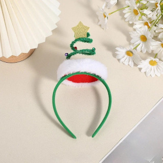 20pcs ziyofat bayrami Rojdestvo daraxti spiral bosh tasmasi yulduz qoʻngʻirogʻi bezaklari soch aksessuarlari bolalar kattalar uchun